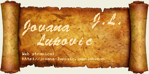 Jovana Lupović vizit kartica